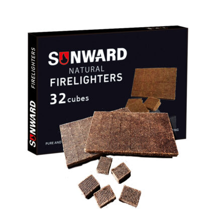 Factory Firestarter Squares -32 pcs Easy BBQ Ignition - Natural, Waterproof & Odorless Firestarter Squares for Campfire, Charcoal Grill, Outdoor Fire Pit, Wood Stove, Fireplace,  Camping Essentials